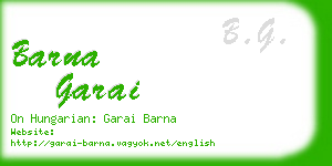 barna garai business card